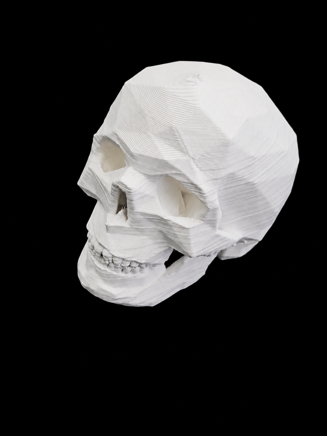 3D dekorace do terária – Geometrická lidská lebka (bílá)