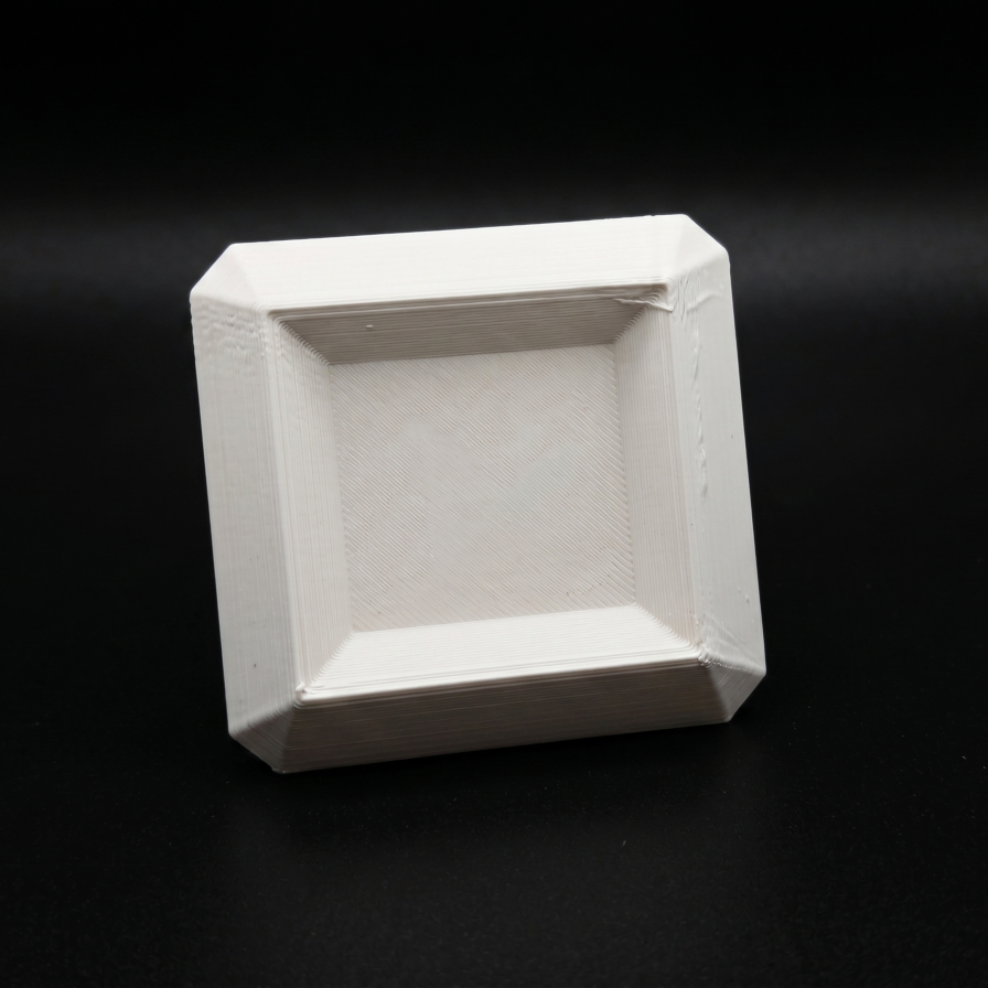 Nízká krmící miska pro isopody a bezobratlé „GEO“ (70 x 68 x 6,0 mm) – bílá